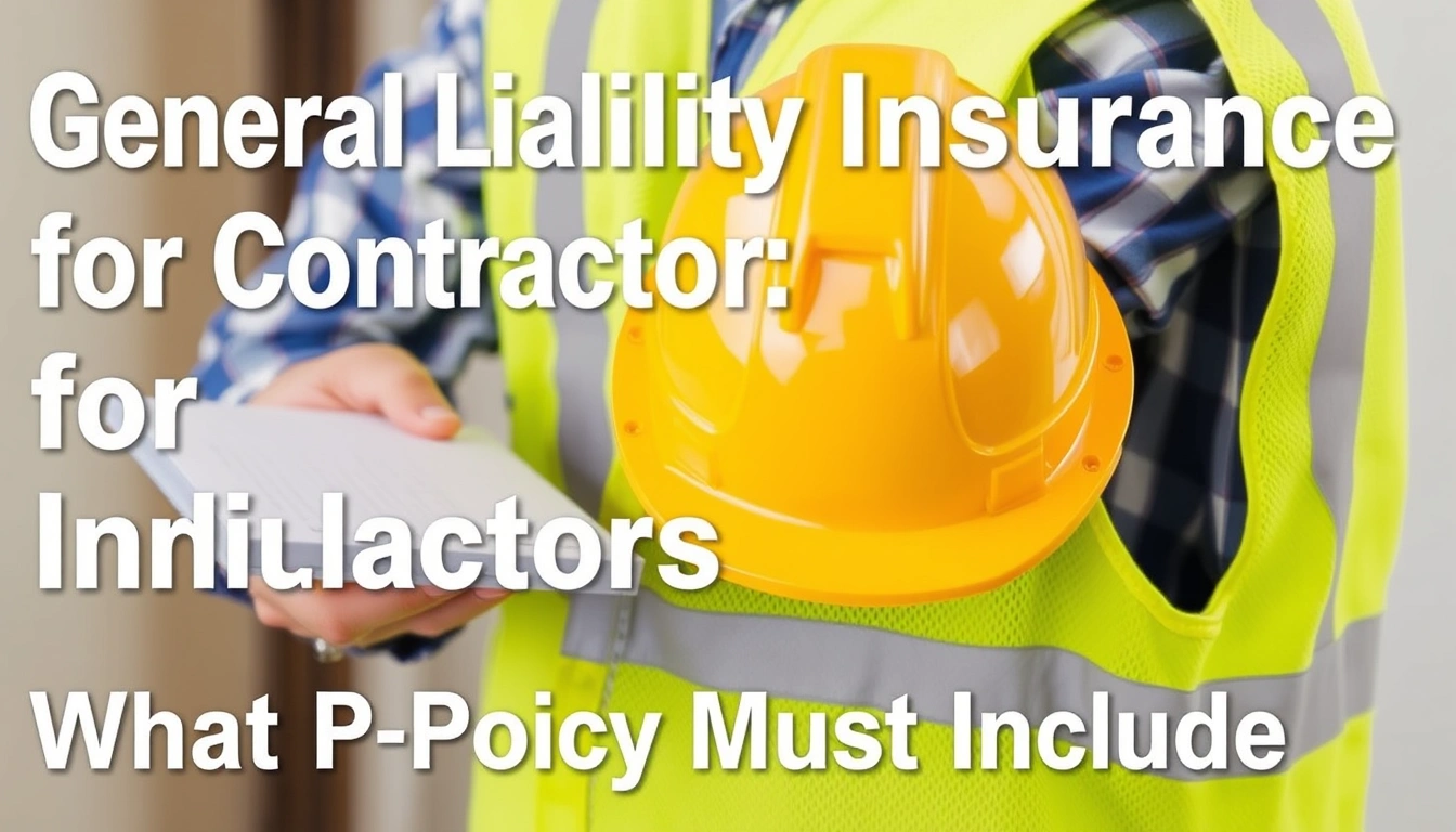 General Liability Insurance for Contractors: What the Policy Must Include General Liability Insurance for Contractors: What the Policy Must Include