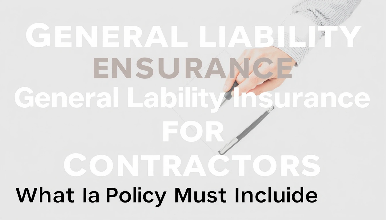 General Liability Insurance for Contractors: What the Policy Must Include General Liability Insurance for Contractors: What the Policy Must Include