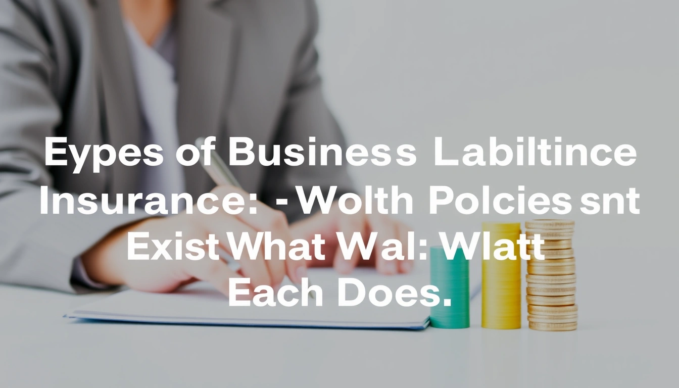 Types of Business Liability Insurance: Which Policies Exist and What Each Does